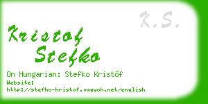 kristof stefko business card