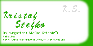 kristof stefko business card